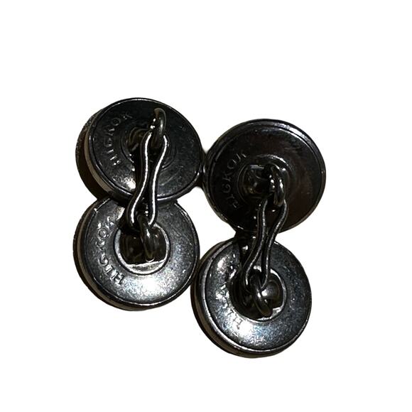 Vintage Grey Mother of Pearl Hickok Chain Cuff Links Cufflinks - Picture 7 of 7